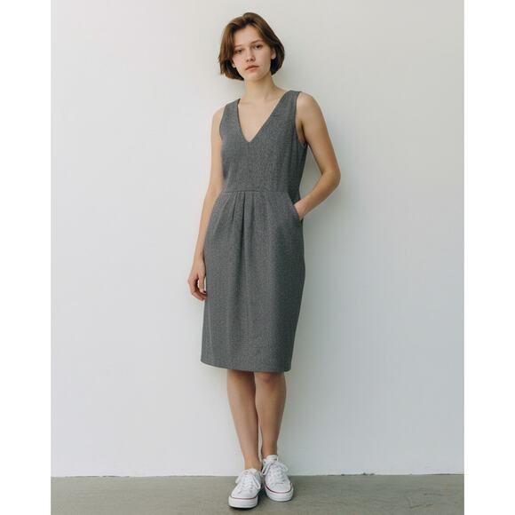 silence + noise Dresses & Skirts - Silence + Noise Gray Herringbone Sheath Dress Wool Blend Size 12